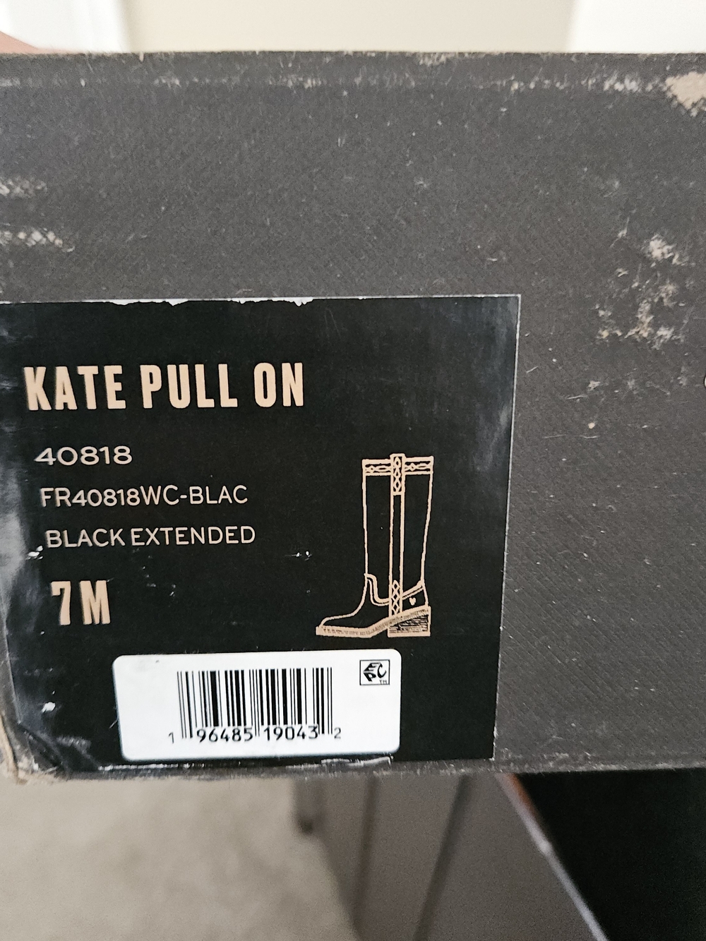 FRYE Kate Pull On Black Leather Knee High Riding Boots Wide Calf Women’s 7M - Picture 13 of 16
